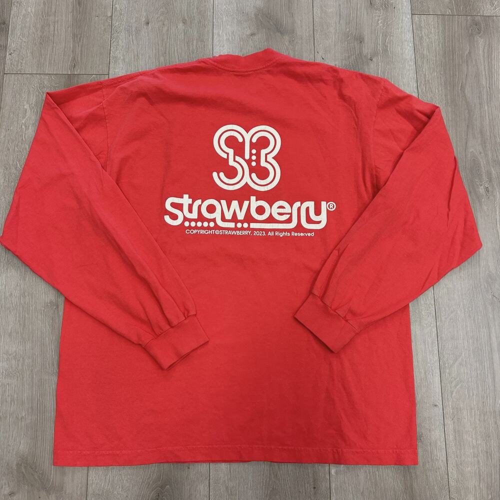 Strawberry Long Sleeve T-Shirt Red size XL SF
